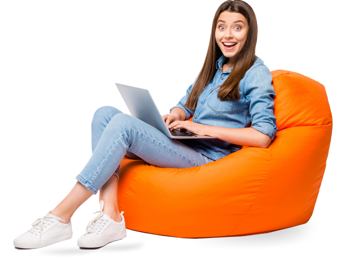 Girl on Bean Bag